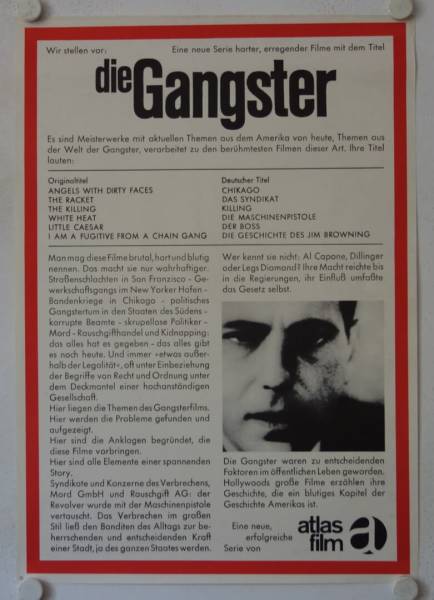 Die Gangster originales deutsches Filmplakat